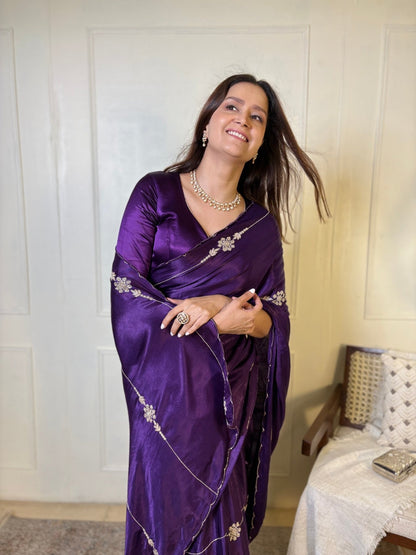 Purple Modal Handwork Saree - Eternity by Sakshi
