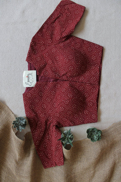 Maroon Vanilla Ajrakh Limited Edition Blouse