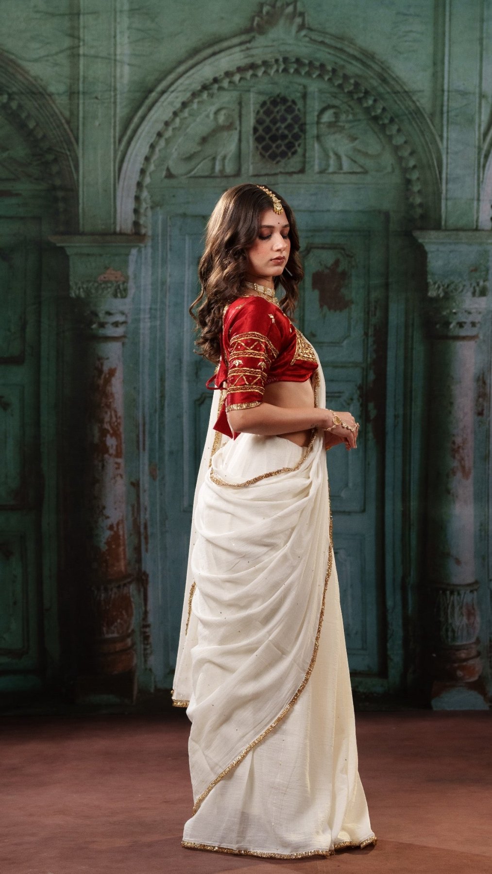 White Gulbahar Saree - Eternity by Sakshi