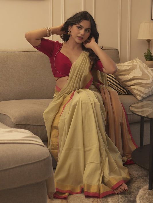Matcha Polka Saree