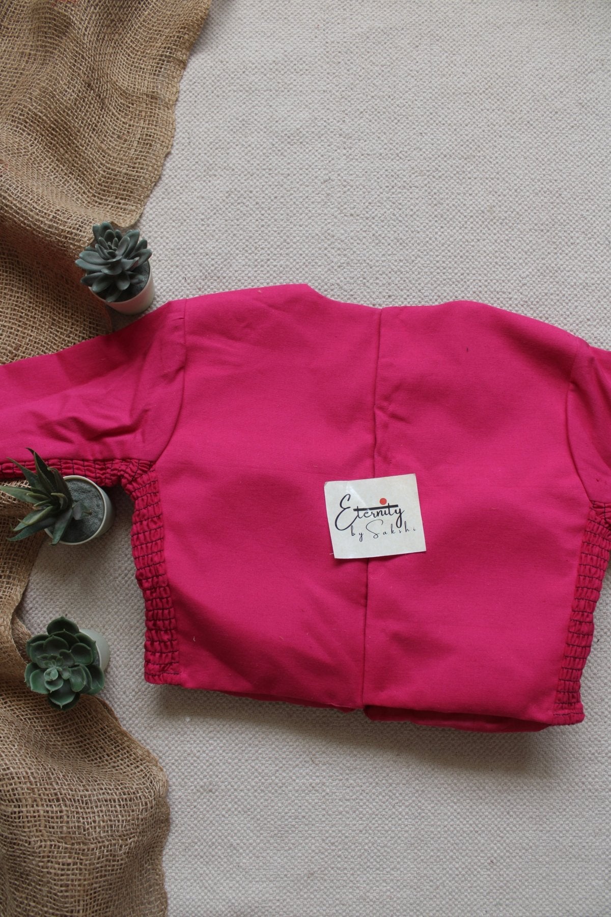 Pink Double Zip Mood With Sleeves Stretchable Blouse - Eternity by Sakshi