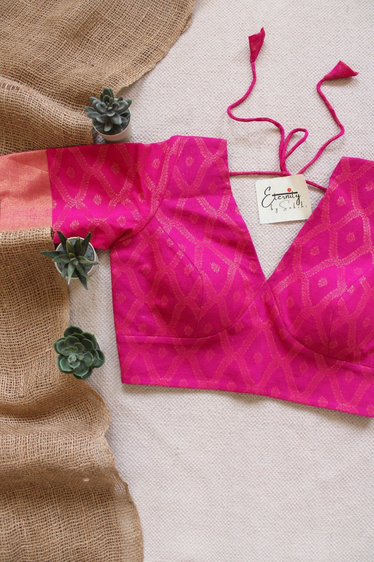 Hot Pink Sajni Blouse - Eternity by Sakshi