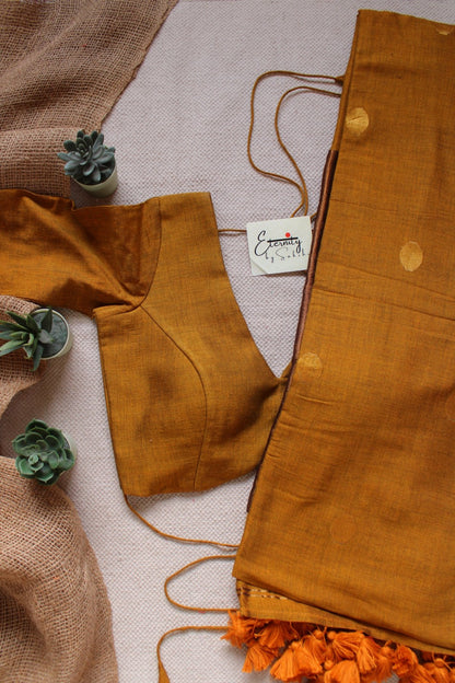 Yellow Polka Saree + Yellow Shadow Blouse Combo - Eternity by Sakshi