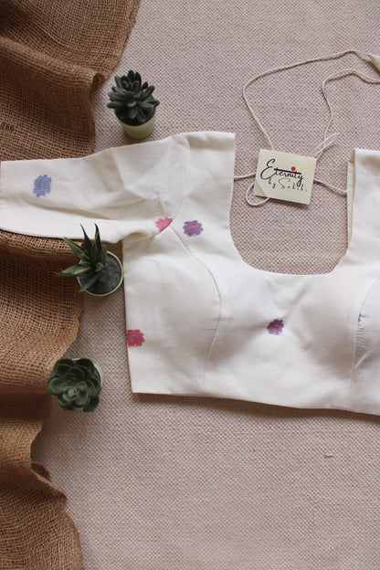 White Flower Blouse - Eternity by Sakshi