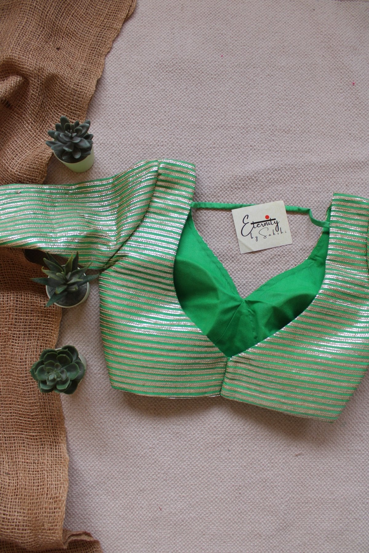 Green Chakori Blouse - Eternity by Sakshi