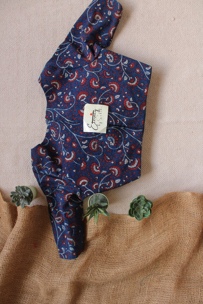 Ajrakh – Blue Floral Blouse - Eternity by Sakshi