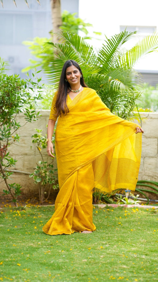 Yellow Sundari Saree - Eternity by Sakshi
