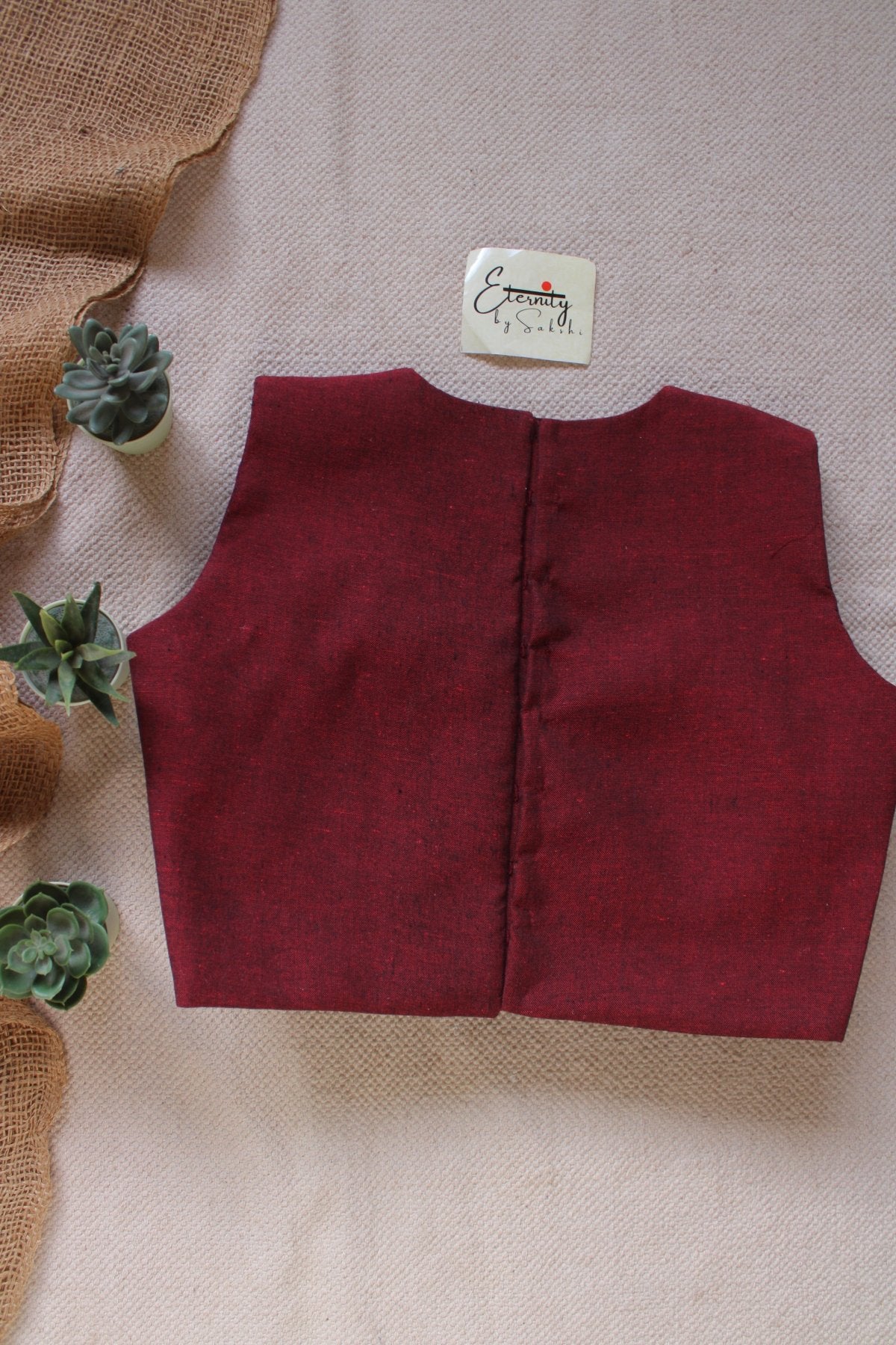 Maroon Double Zip Mood Blouse - Eternity by Sakshi