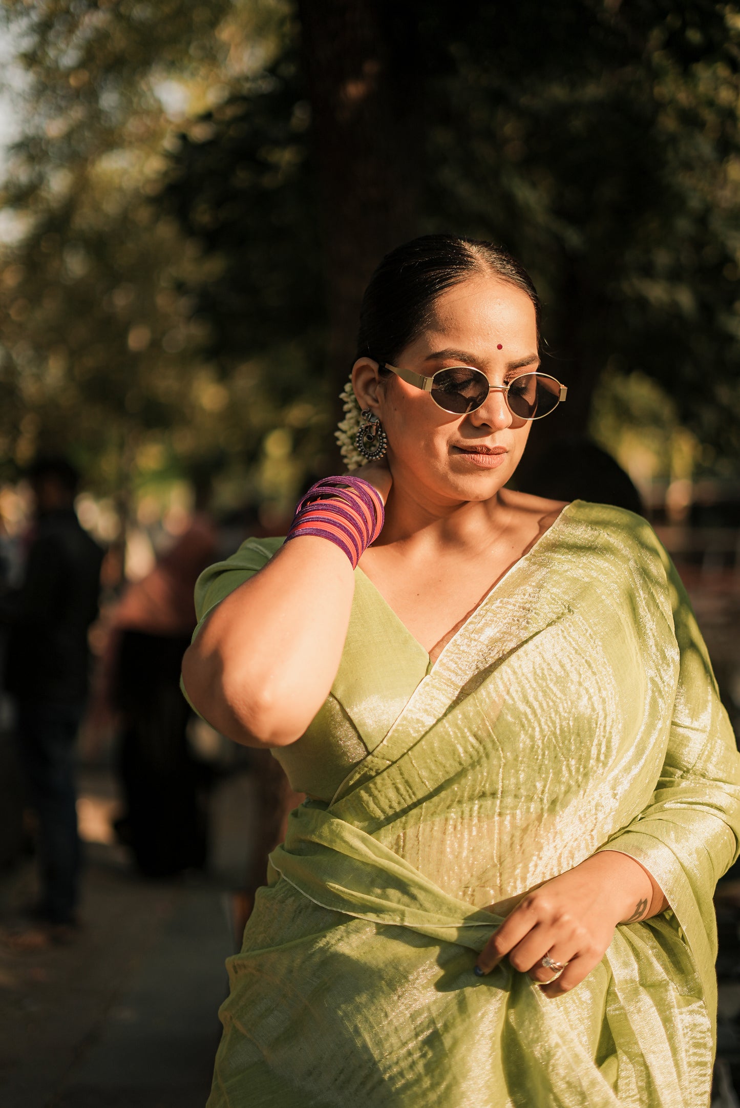 Mint Molten Saree