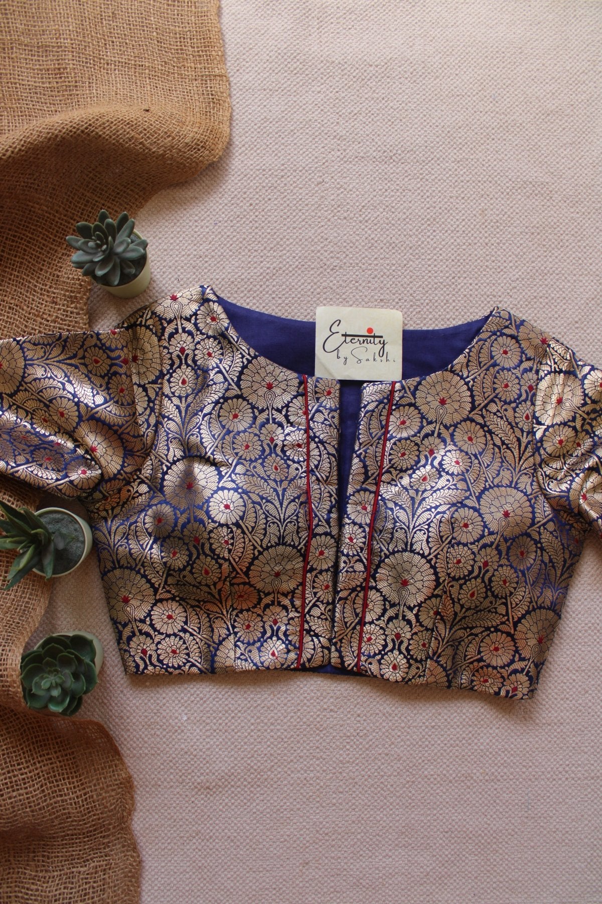 Blue Utsav Brocade Blouse