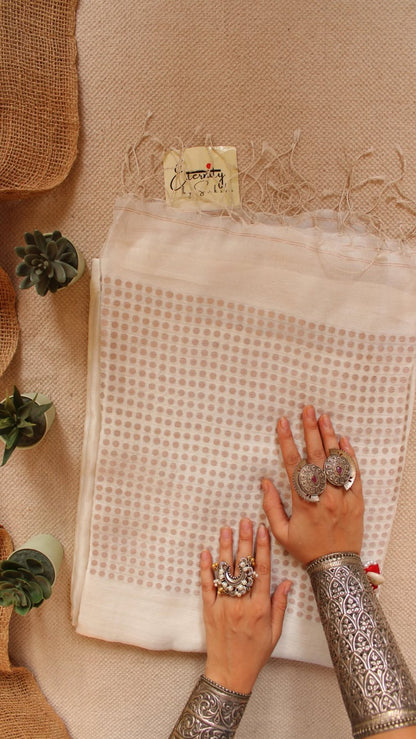 White Sundari Saree - Eternity by Sakshi