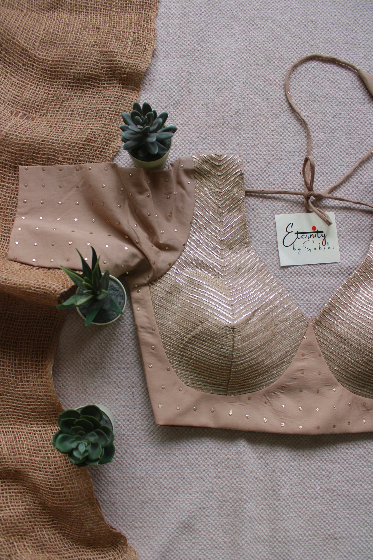 Beige Gulkaari Blouse Front Look