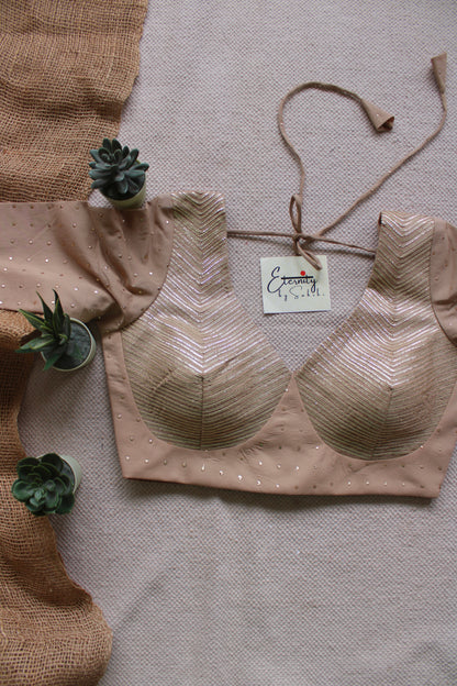Beige Gulkaari Blouse Front Look