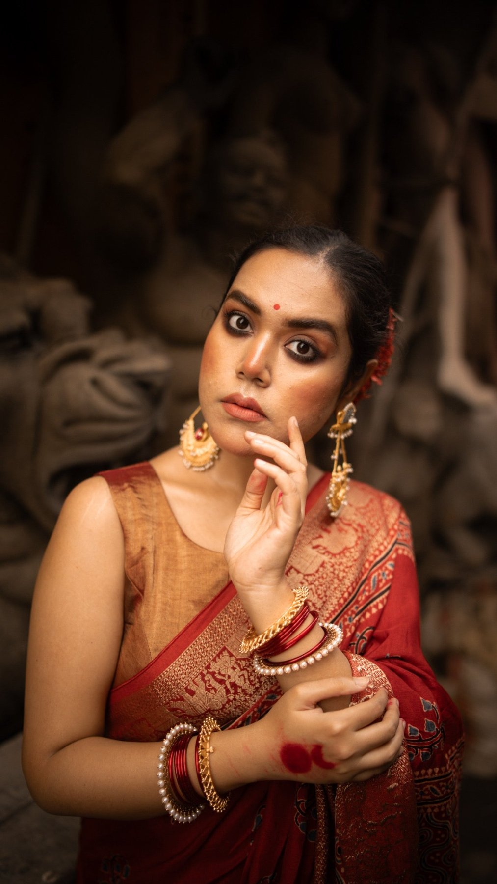 Exclsuive Dul Red Dola Silk Saree - Eternity by Sakshi