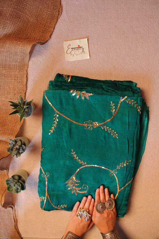 Green Saundarya Modal Silk Handwork Saree