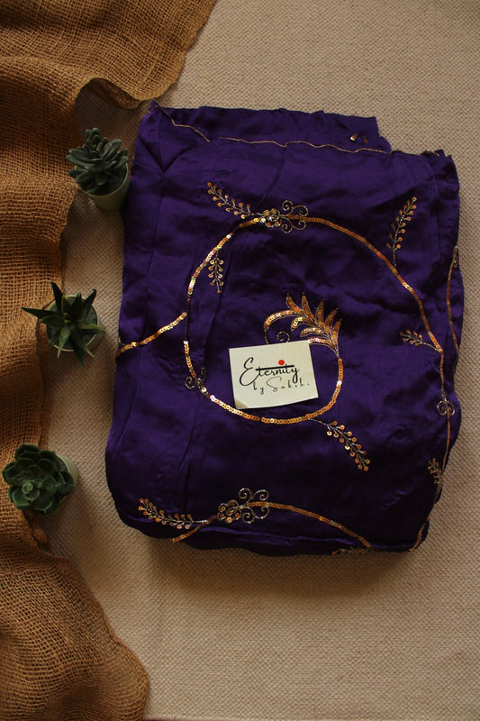 Purple Saundarya Modal Silk Handwork Saree - Eternity by Sakshi