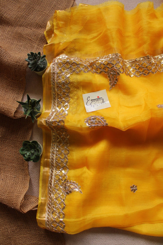 Yellow Kota Doriya Gottapatti Saree - Eternity by Sakshi