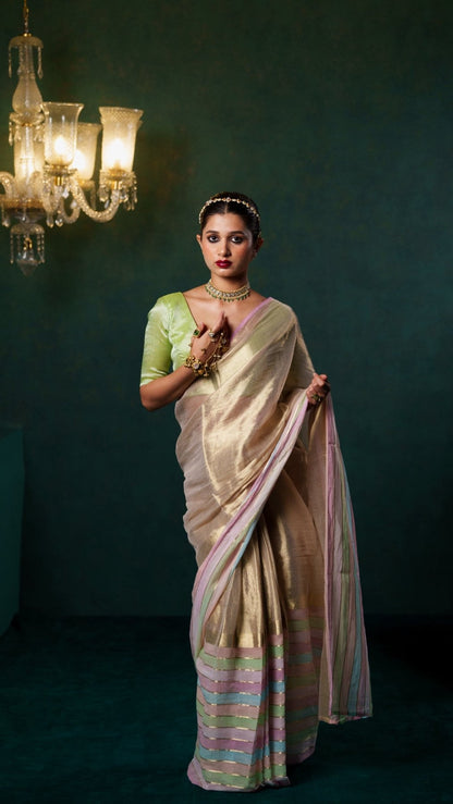 Pastel Whisper Tissue Saree- Onam - Eternity by Sakshi