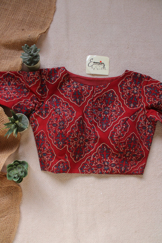 Ajrakh - Charm Red Blouse - Eternity by Sakshi