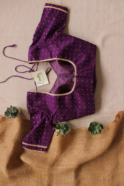 Sunehri Purple Patch Blouse - Eternity by Sakshi