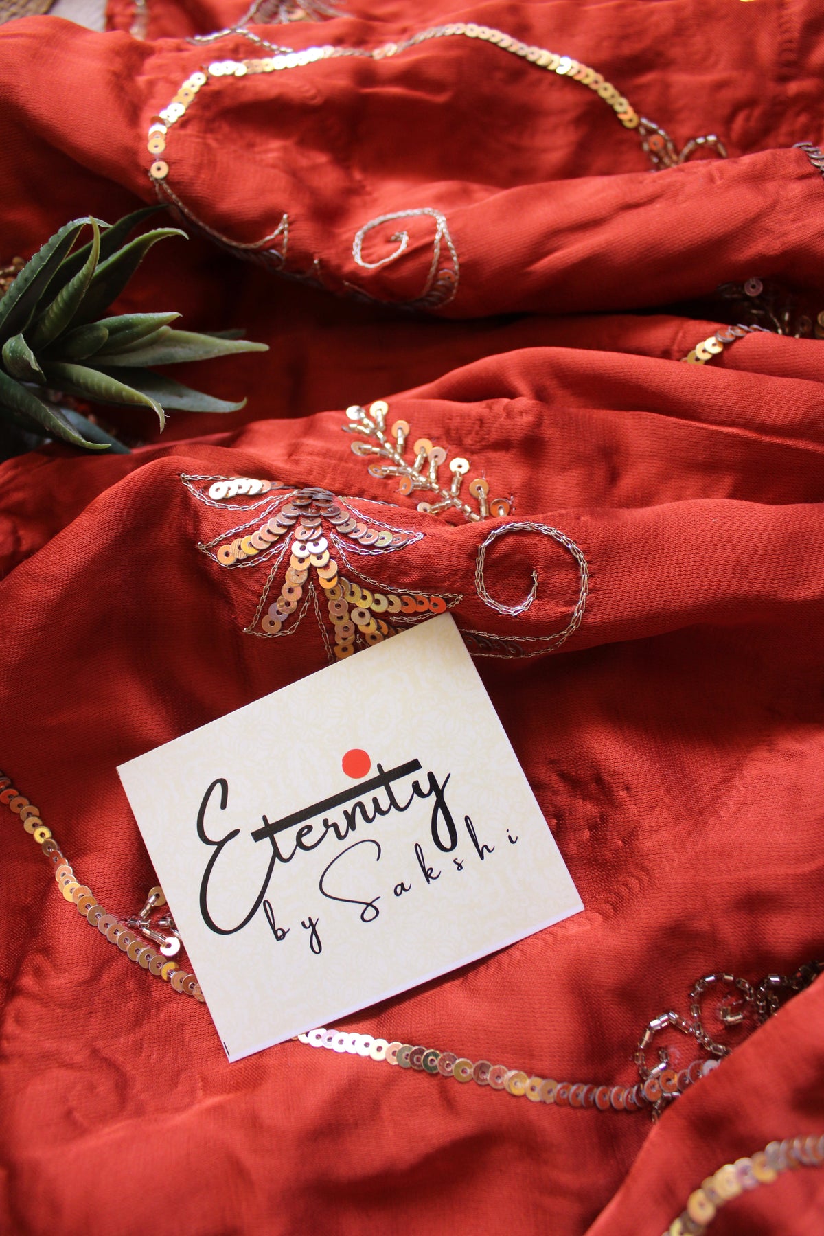 Burnt Orange Saundarya Modal Silk Handwork Saree