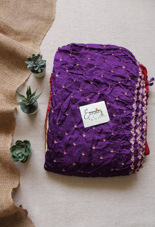 Purple Modal Bandhani Saree - Eternity by Sakshi