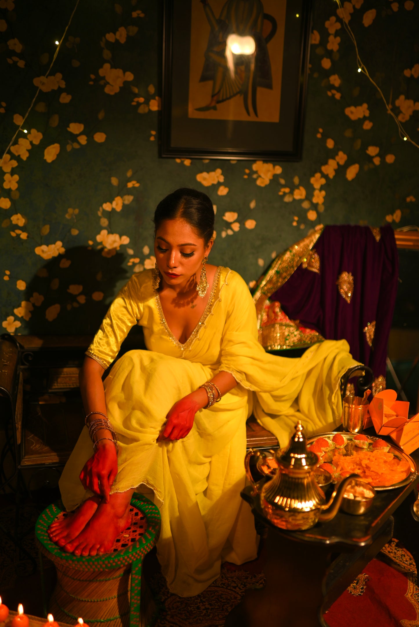 Yellow Pearl Saree