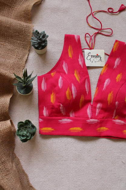 Red Rose Ikat Blouse - Eternity by Sakshi