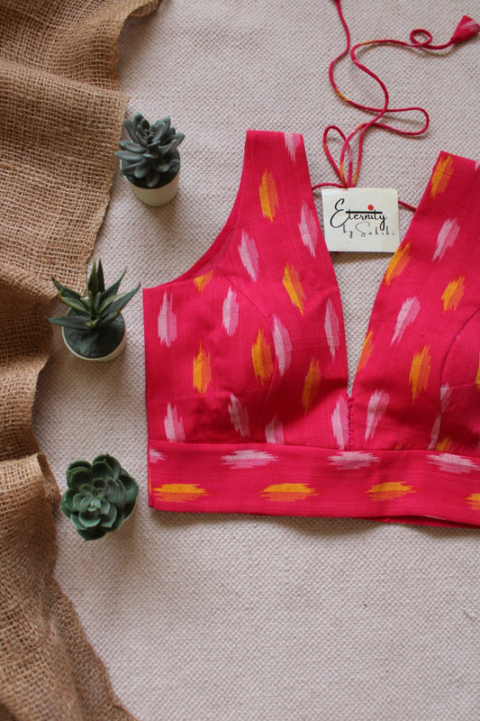 Red Rose Ikat Blouse - Eternity by Sakshi