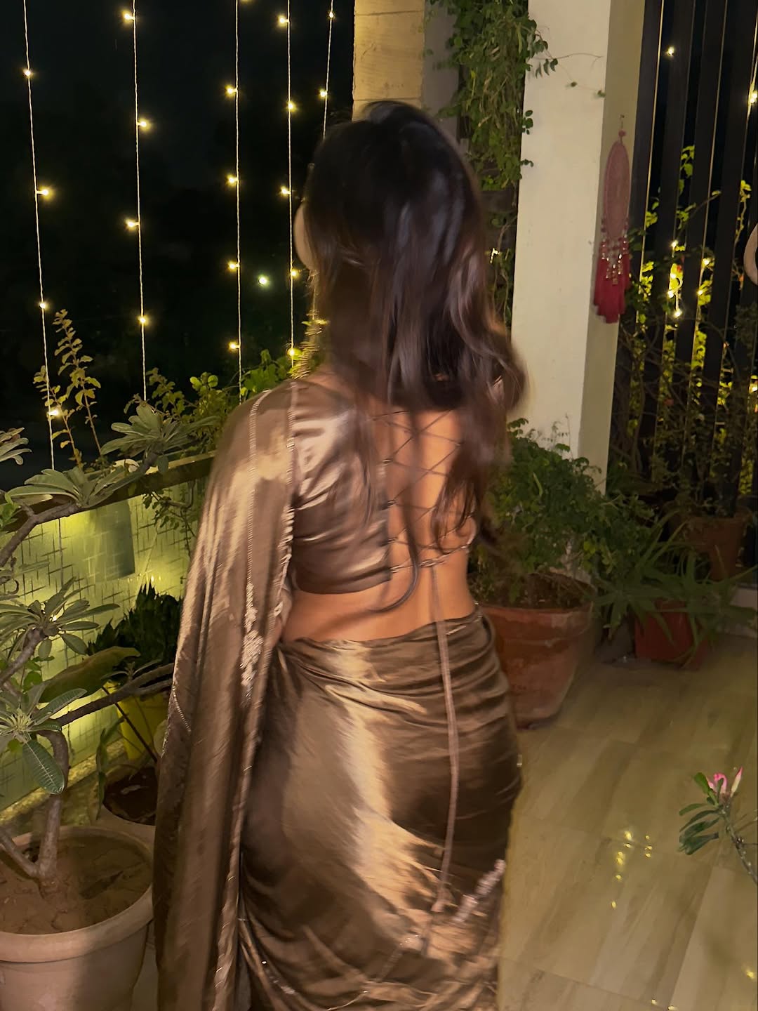 Cappuccino Modal Handwork Saree