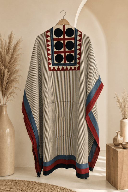 Kaftan Fabric Offwhite Multicolor - Eternity by Sakshi
