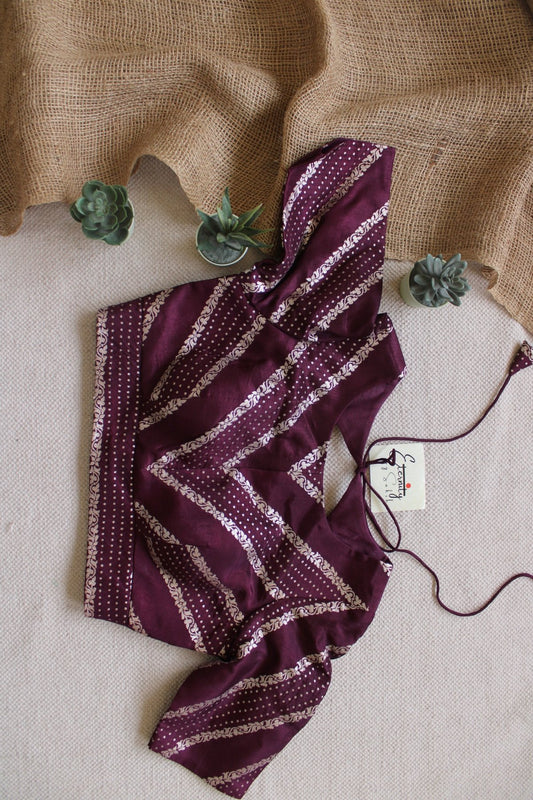 Brownish Maroon Elastic Blouse - Eternity by Sakshi