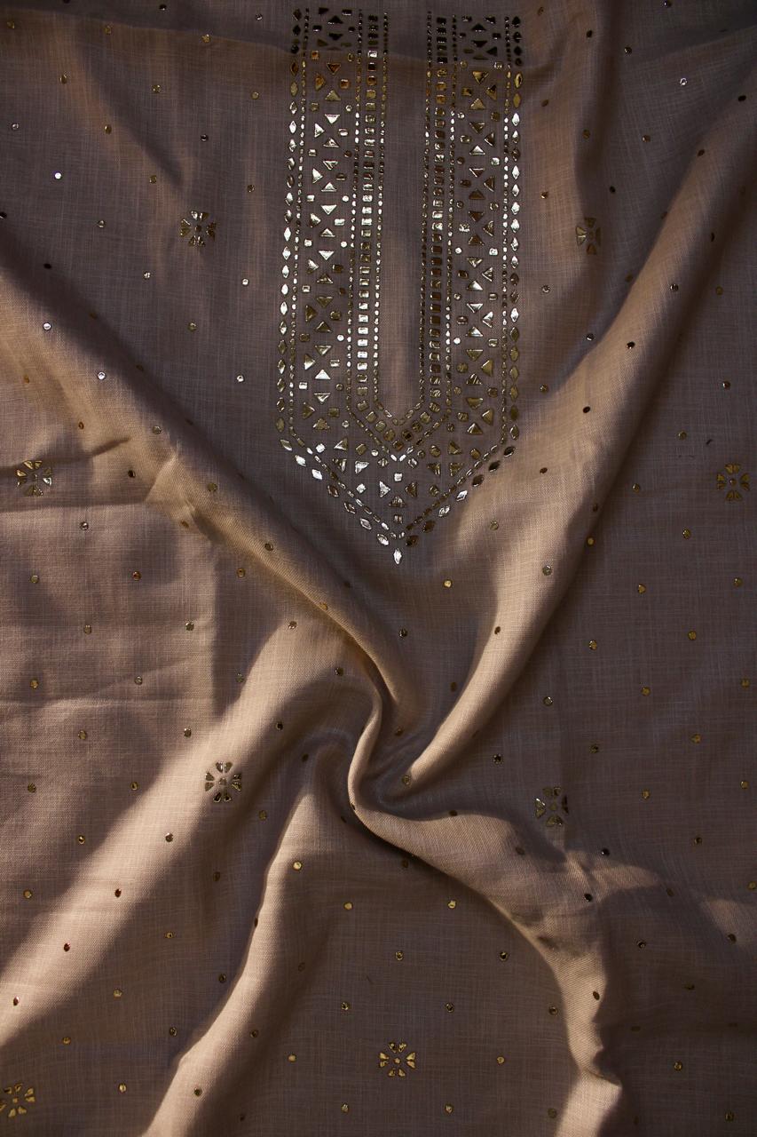 Light Pink Linen Unstitched Mens Kurta Fabric 02