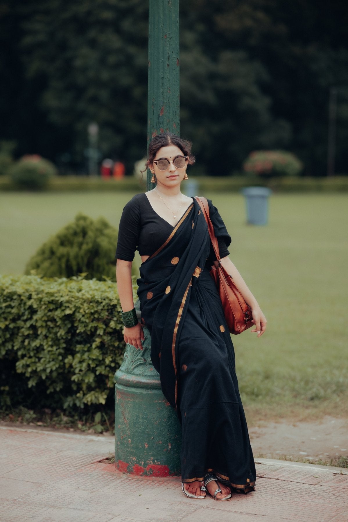 Black Polka Saree - Eternity by Sakshi