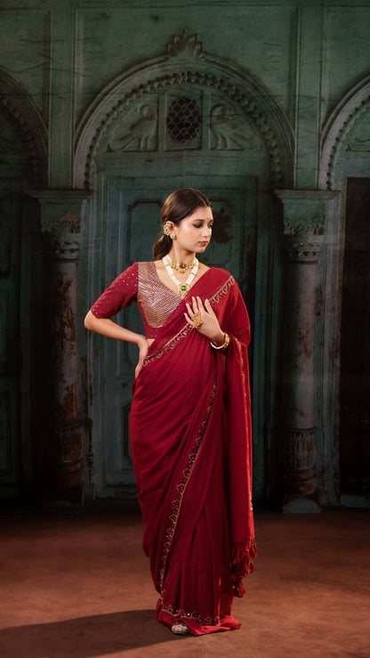 Scarlet Noor Saree - Eternity by Sakshi