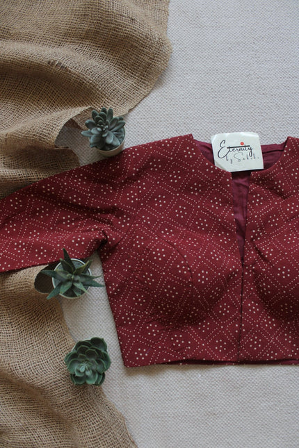 Maroon Vanilla Ajrakh Limited Edition Blouse