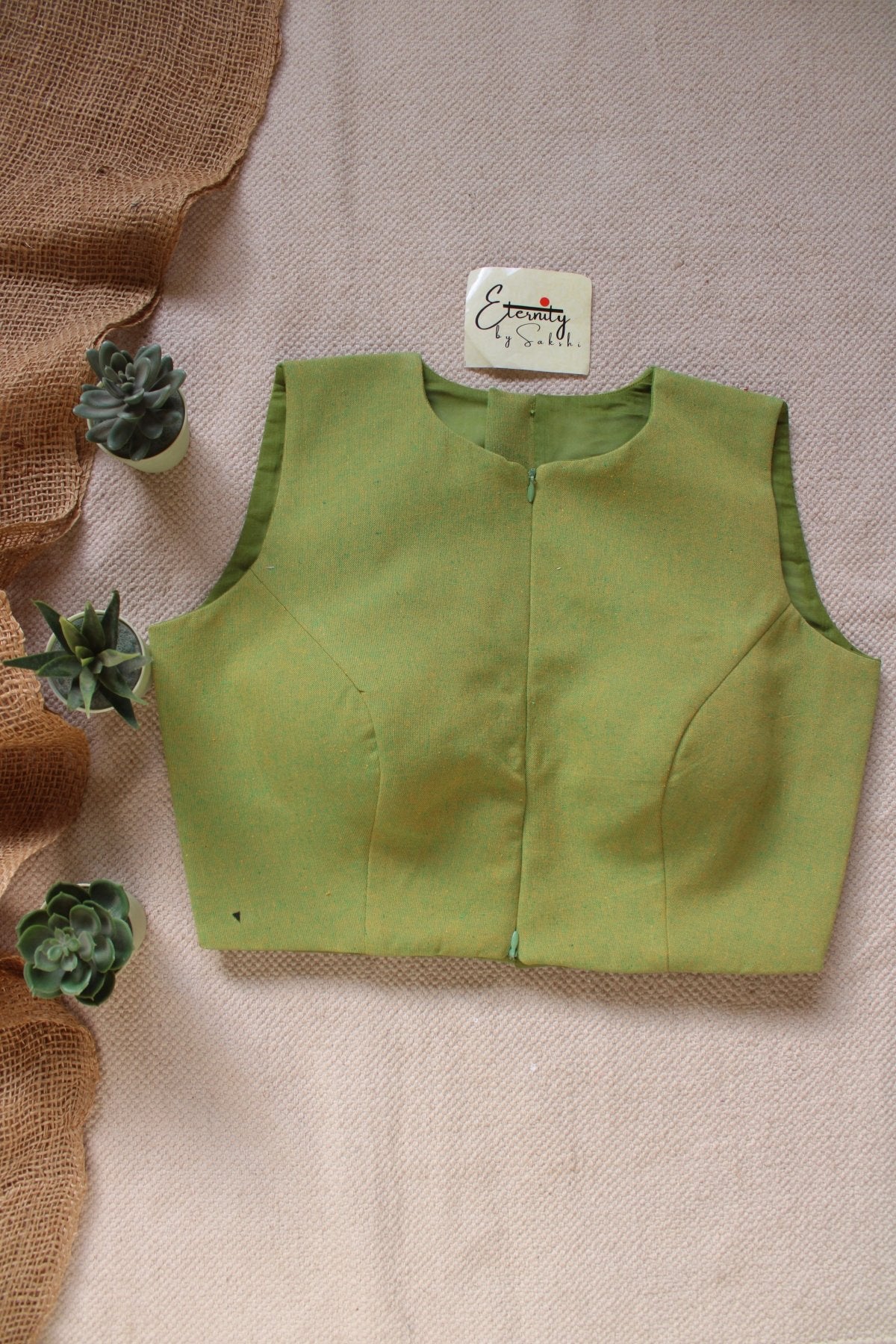 Green Petal Double Zip Mood Blouse - Eternity by Sakshi