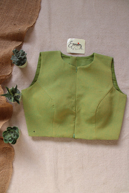 Green Petal Double Zip Mood Blouse - Eternity by Sakshi