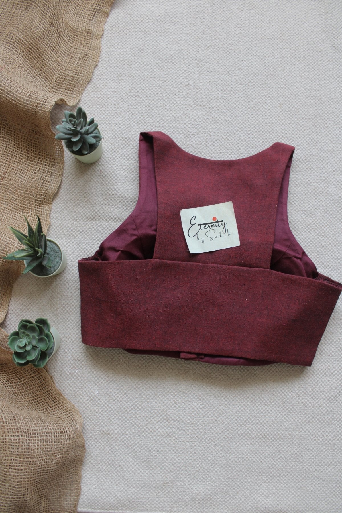 Gulmohar Maroon Stretchable Blouse - Eternity by Sakshi