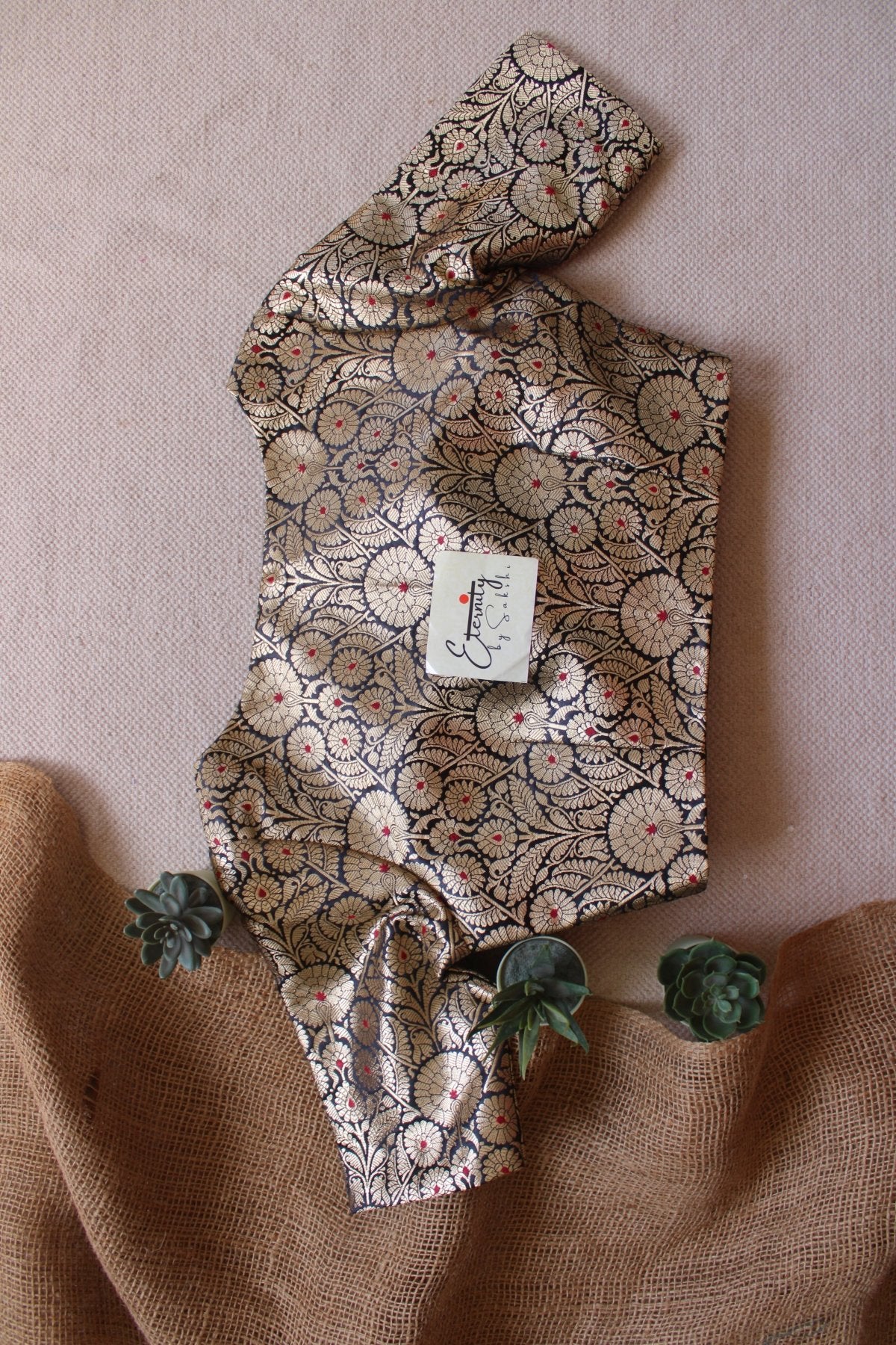 Black Utsav Brocade Blouse - Eternity by Sakshi