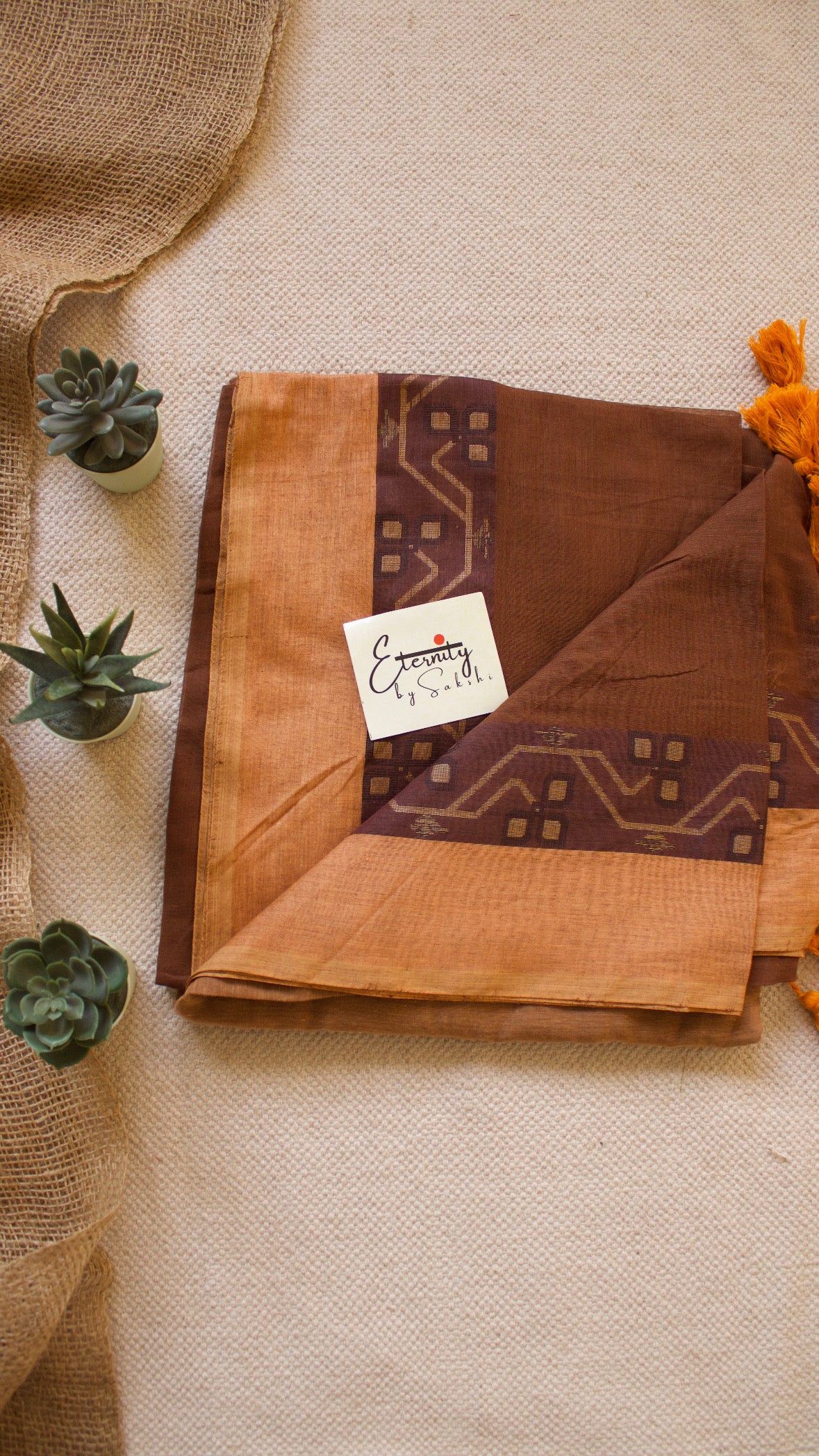 Brown Mohe Saree