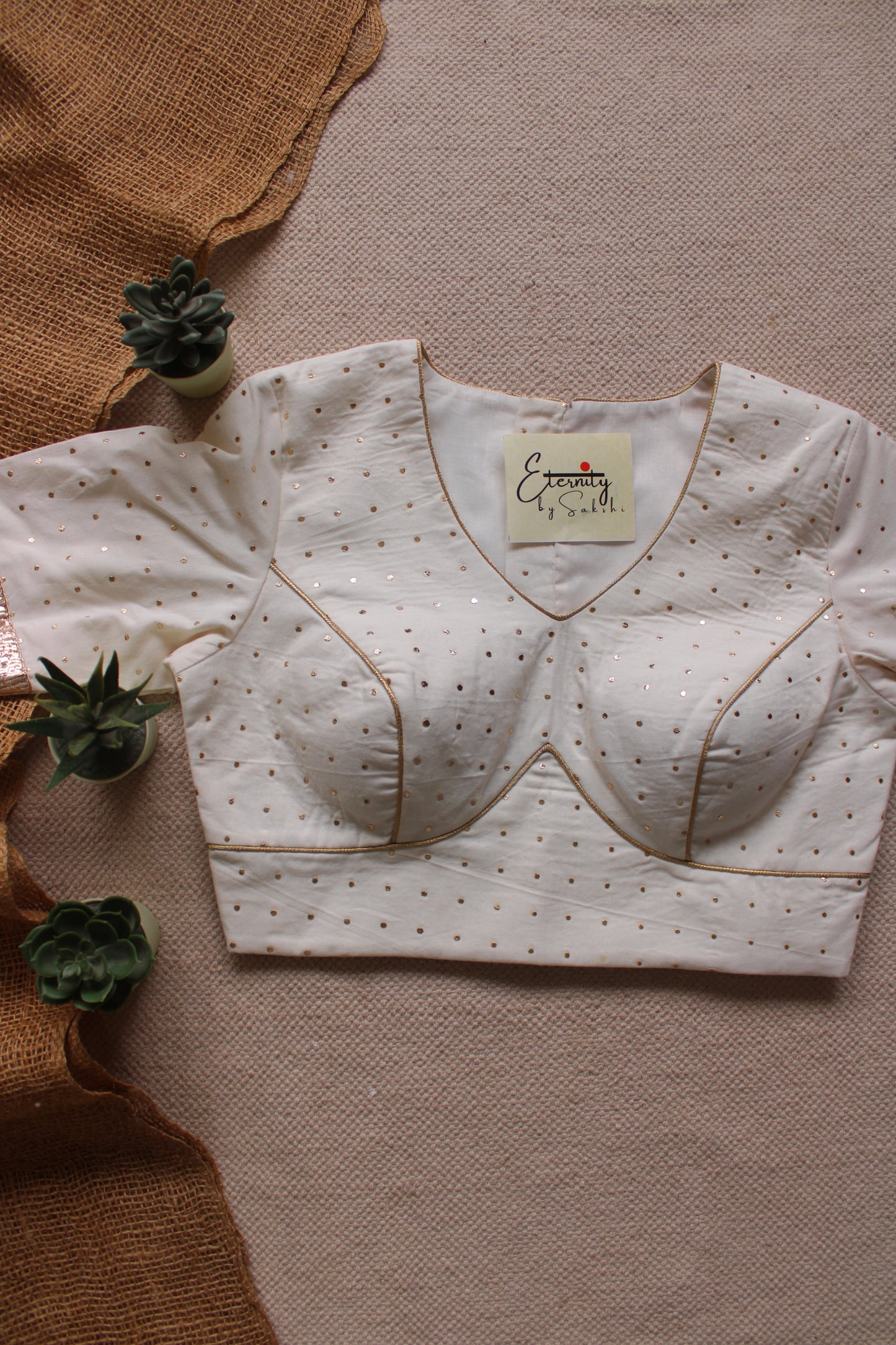 White Navratri Amba Blouse