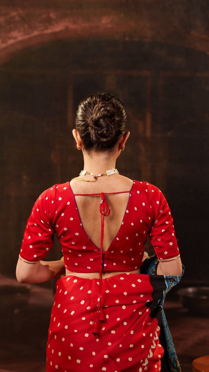 Red Bandhani Blouse - Eternity by Sakshi
