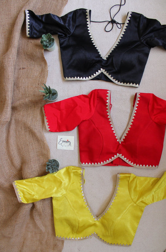 Black + Red + Yellow (Radhika) (Combo Blouse) - Eternity by Sakshi