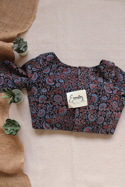 Ajrakh Black – Indigo Vine Blouse - Eternity by Sakshi