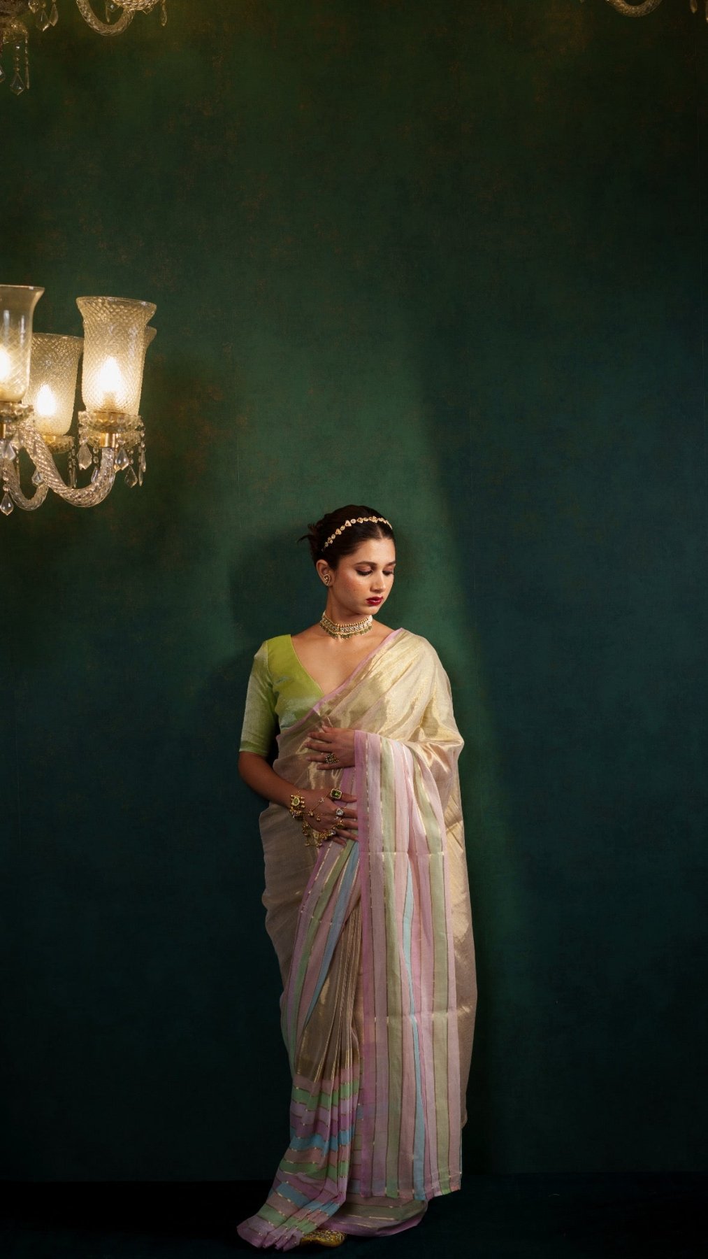 Pastel Whisper Tissue Saree- Onam - Eternity by Sakshi