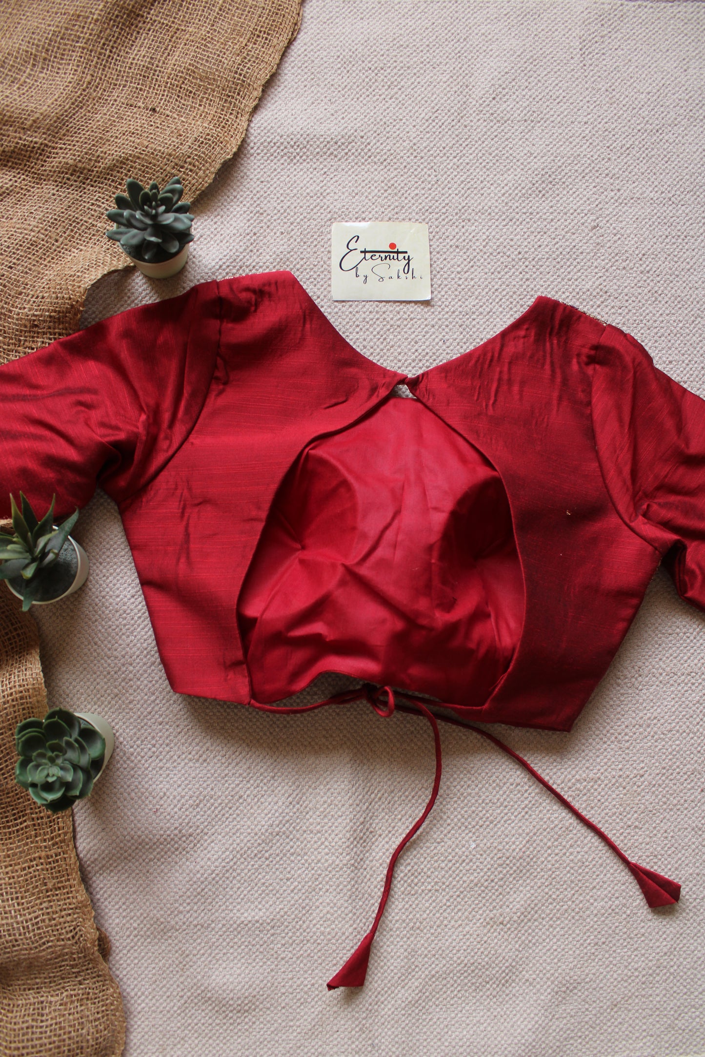 Maroon Gulnaar Brocade Blouse