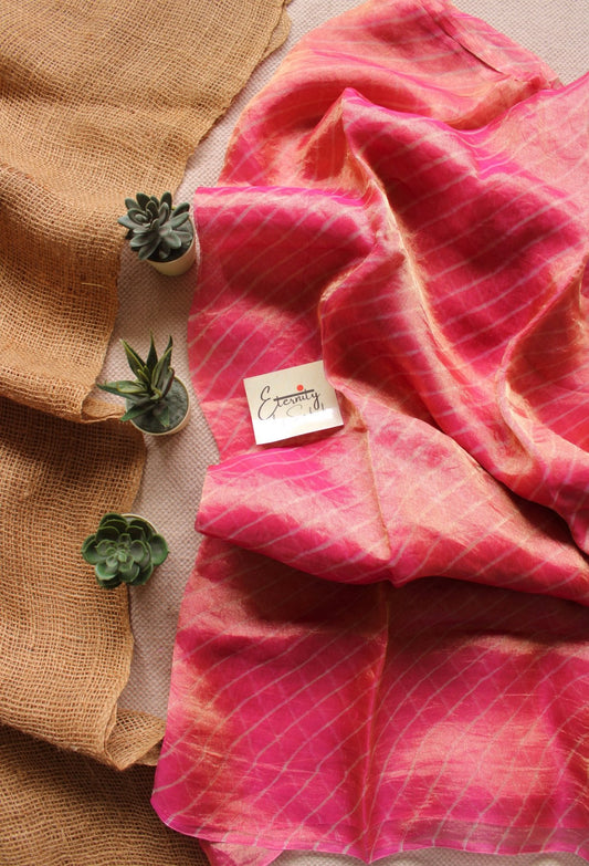 Pink Tissue Leheriya Saree - Eternity by Sakshi