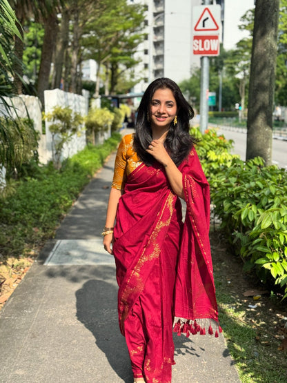 Maroon Parv Saree - Eternity by Sakshi