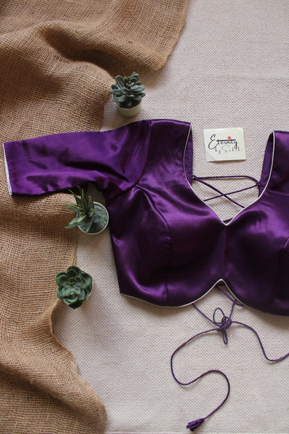 Heer Purple Backless Blouse - Eternity by Sakshi